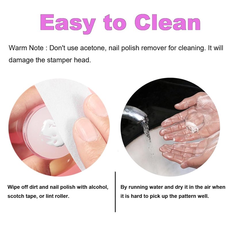 French Tip Nail Stamp Kit - 6 Pcs Replaceable Silicone Jelly Heads for Easy DIY Nail Art | French Manicure Templates