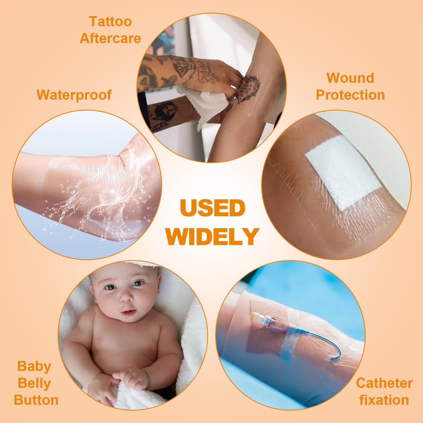 Tattoo Aftercare Bandages 20 Packs - PEPAX 6 x 4 Inch Second Skin Tattoo Cover Up Patch Waterproof Tattoo Cover Up Tape Latex-Free Transparent Film for Tattoo Healing Protection Swimming Shower