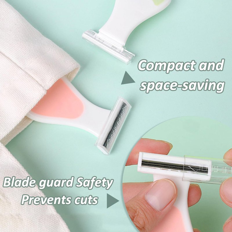 EKIND 2-Pack Manual Mini Three-Blade Razor Body Hair Trimmer Portable Safe Shaving Tool for Women Girls