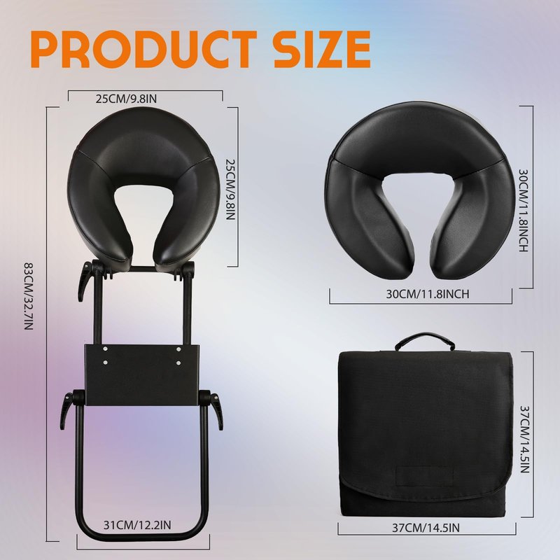 Nzxwrhb Home Use Sleeping Mattress Top Massage Kit-Adjustable Headrest for Bed Face Down Pillow Cradle After Eye Surgery-Turn Your Bed into a Massage Table (Black)