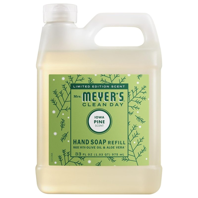 Mrs. Meyer's Clean Day Hand Soap Refill - Iowa Pine Scent | 33 Fl Oz Bottle for Gentle Cleaning