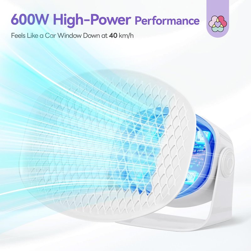 SAVILAND 600W Fast Nail Dryer: 6X Fast Drying Nail Polish Dryer for Regular Polish Nail Fan With Adjustable Angle Fingernail Dual Heating & Cooling Modes Dry Nail Dehydrator for Salon White