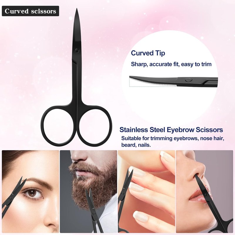 KAJUDA Eyebrow Grooming Kit - 5 in 1 Eyebrow Trimmer Set with Comb, Tweezers, Scissors & Brush