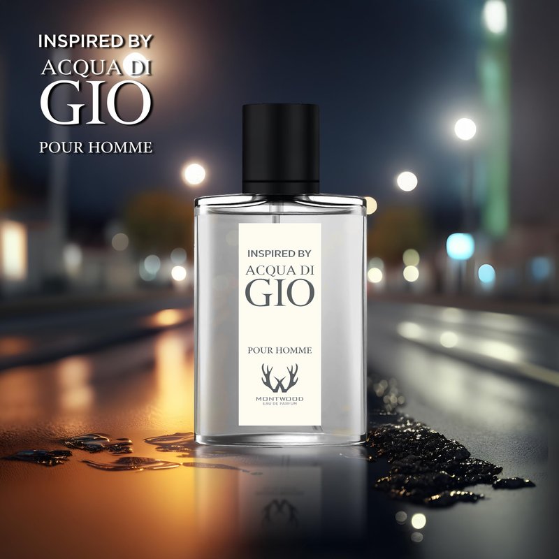 MONTWOOD Eau de Parfum – Long-Lasting Aquatic Fragrance for Men – 100mL Perfume Spray with Bonus 15mL Perfume Sample (Randomly Selected) – Inspired by Acqua di Gio Pour Homme