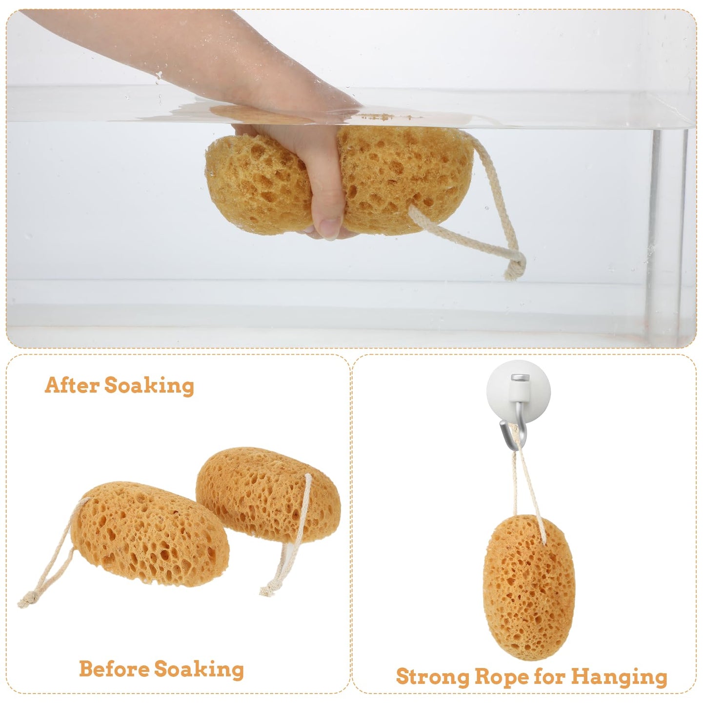 Shower Sponge, 2 Pcs Large Bath Sponges for Shower Body Scrubber Soft Loofah Exfoliating Sponge for Women Men Home Bathroom Face Body Washing Bathing Deep Cleansing