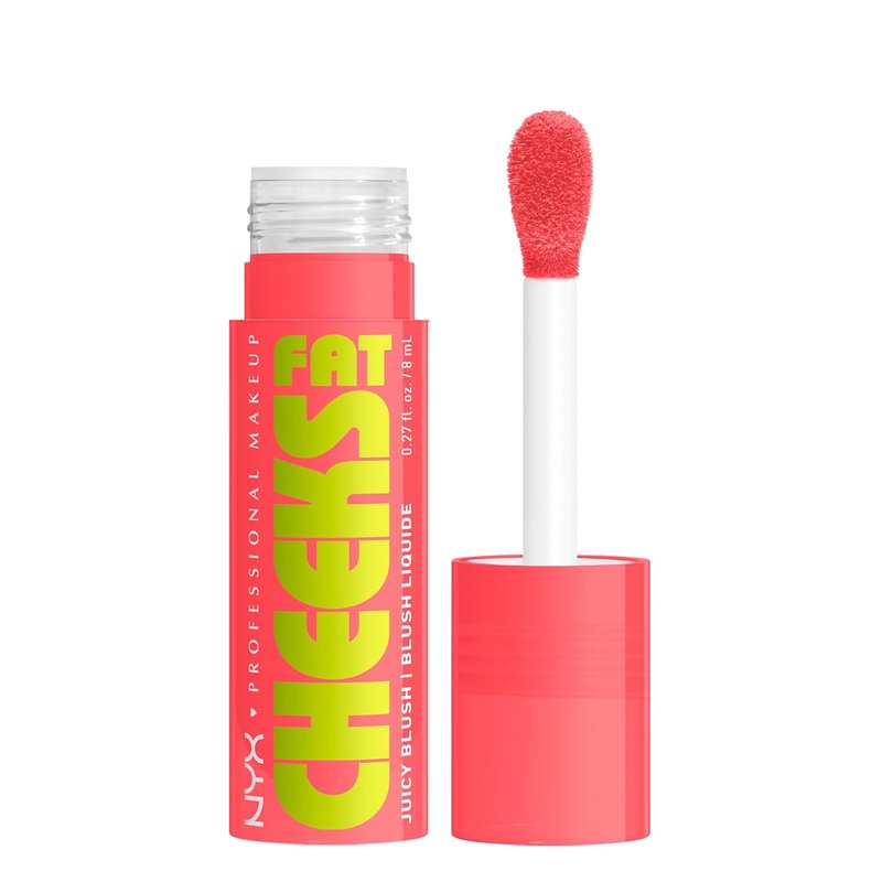 NYX PROFESSIONAL MAKEUP Fat Cheeks Liquid Blush - Buildable Dewy Formula for 12HR Wear | Peach Plunge