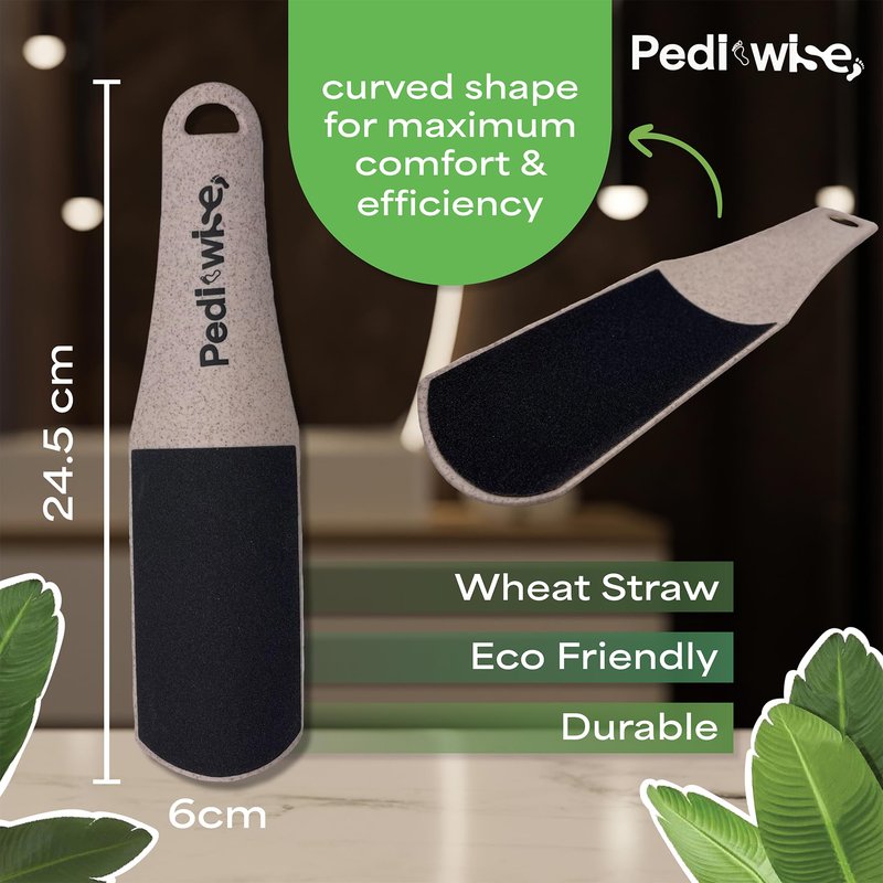 Pedi-wise Pumice Stone for feet Extra Large Foot File & Callus Remover for Cracked Heels Double Sided Pedicure Tool for Dead Skin Podiatrist Recommended