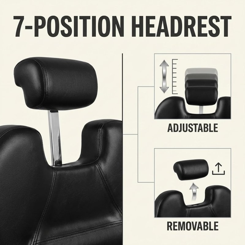 Artist Hand Hydraulic Barber Chair - 21" Wide Styling Chair for Salon | 450 LBS Capacity, 135° Recline, Black