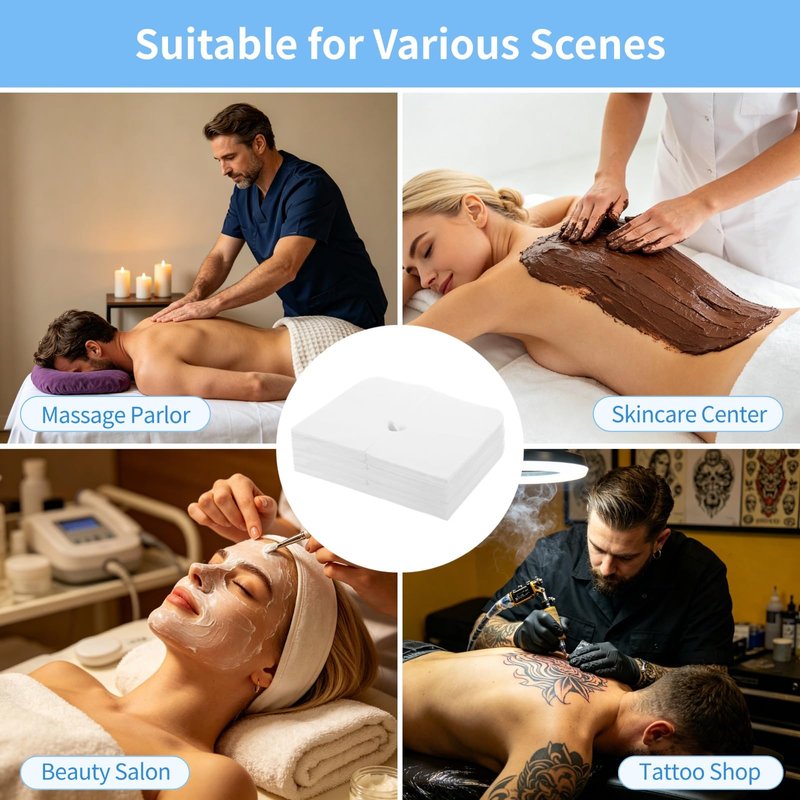1000PCS Disposable Face Cradle Covers, Disposable Massage Table Cover, Single Use Massage Bed Headrest Cushion Cover, Professional Massage Chair Face Cover for Skincare Beauty Salons