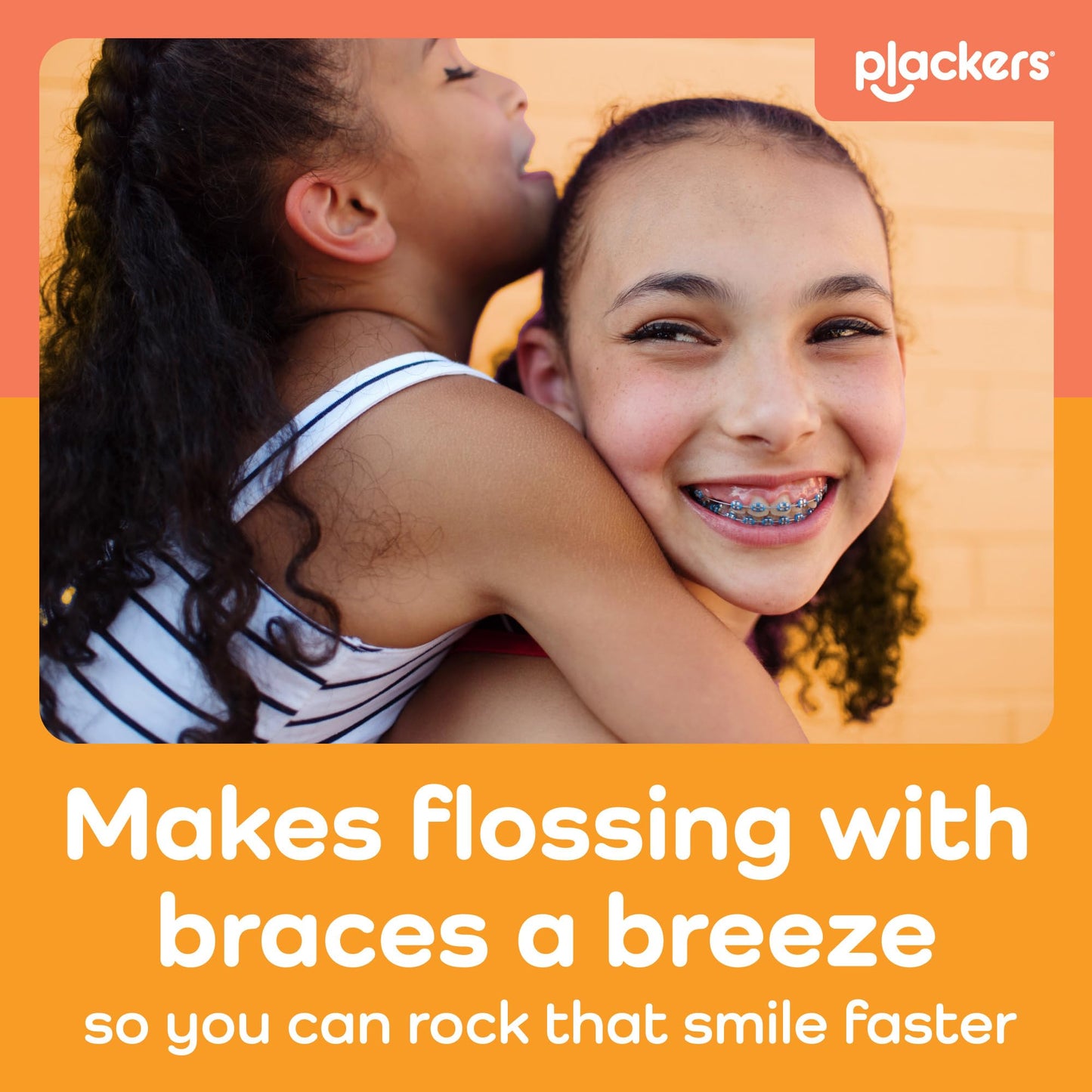 Plackers OrthoPick® Floss Picks Designed for Braces, Tuffloss® Made Without PTFE, FlipPick® Clean Between Brackets, 36 Count (4 Pack)