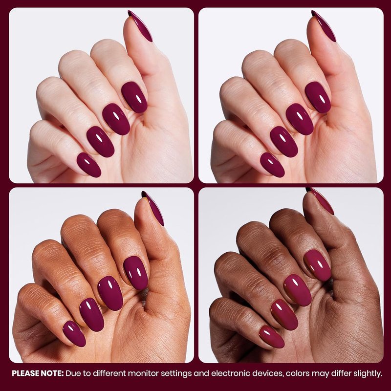 Burgundy Red Gel Nail Polish - Long-Lasting Soak Off UV/LED | 15ML Wine Color for DIY Manicure