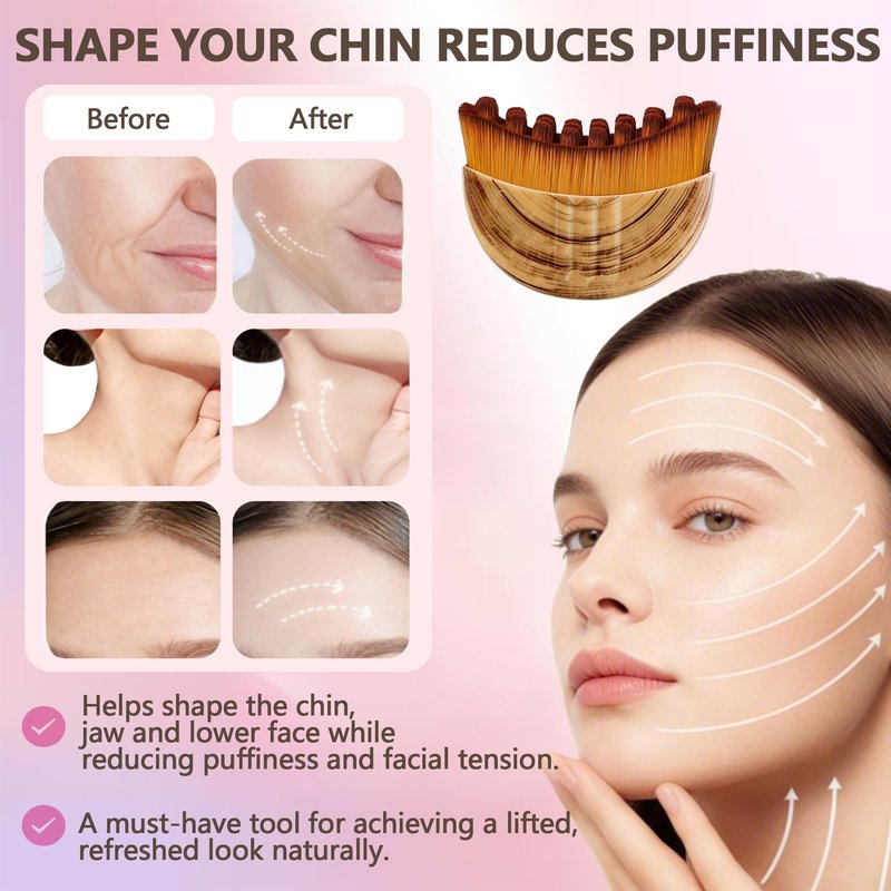Lymphatic Contour Face Brush, Super Soft Manual Lymphatic Drainage Massager for Sculpting, Relieve Fatigue & Reduce Puffiness, with Portable Case Suitable for Facial Cleansing and Massage (1-PCS)