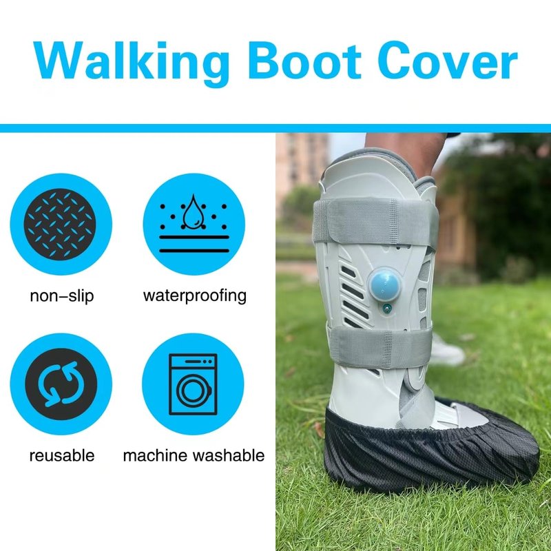 2 pcs Air Cam Walking Boot Covers, Fracture Medical Cast Boots Shoe Covers for Broken Foot Ankle Recovery With Waterproof Anti-slip and Washable (X-Large)