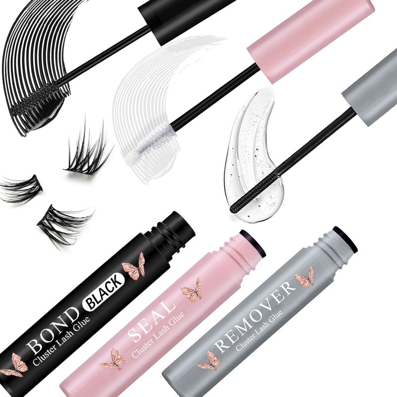 Lash Cluster Glue Bond & Seal – Waterproof Lash Glue for Eyelash Clusters, Long-Lasting Lash Bond and Seal, Includes Lash Remover for Easy Removal