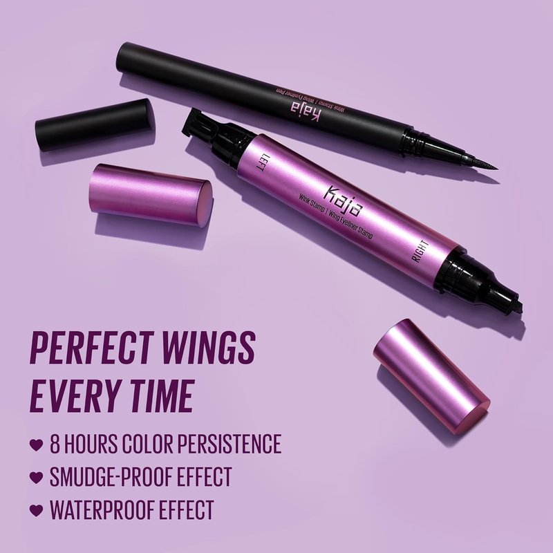 Kaja Winged Eyeliner Set - Smudge-Proof, Waterproof Pencil for Cat Eye Look | Long Lasting with Avocado Extract
