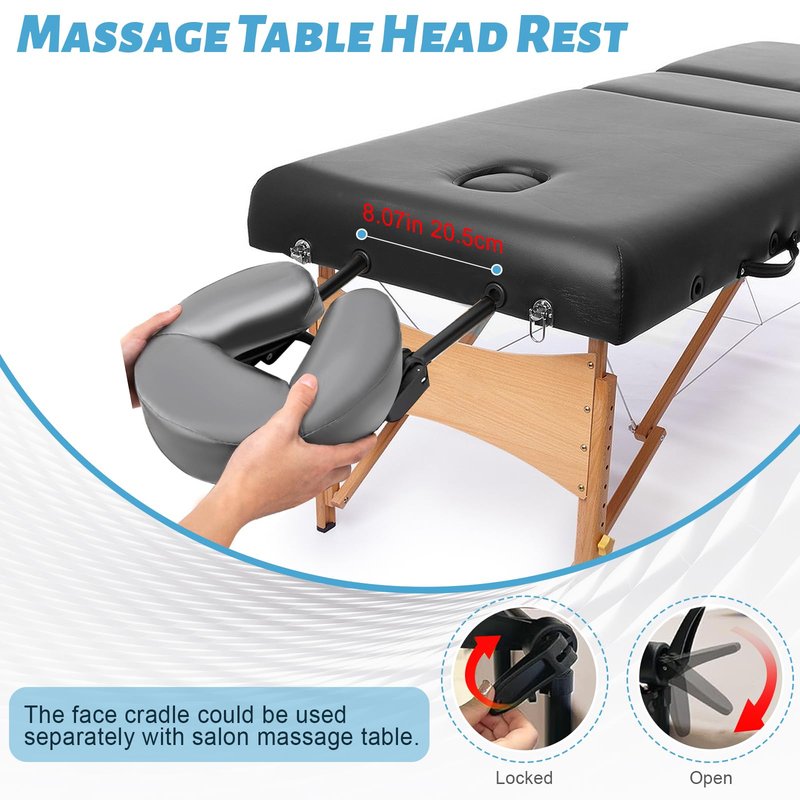 HoMove Massage Headrest for Bed, Adjustable Massage Face Cradle at Home, Portable Bed Massage Head Holder, Massage Table Head Rest for Salon Spa, Face Down Pillow After Eye Surgery, Dark Gray