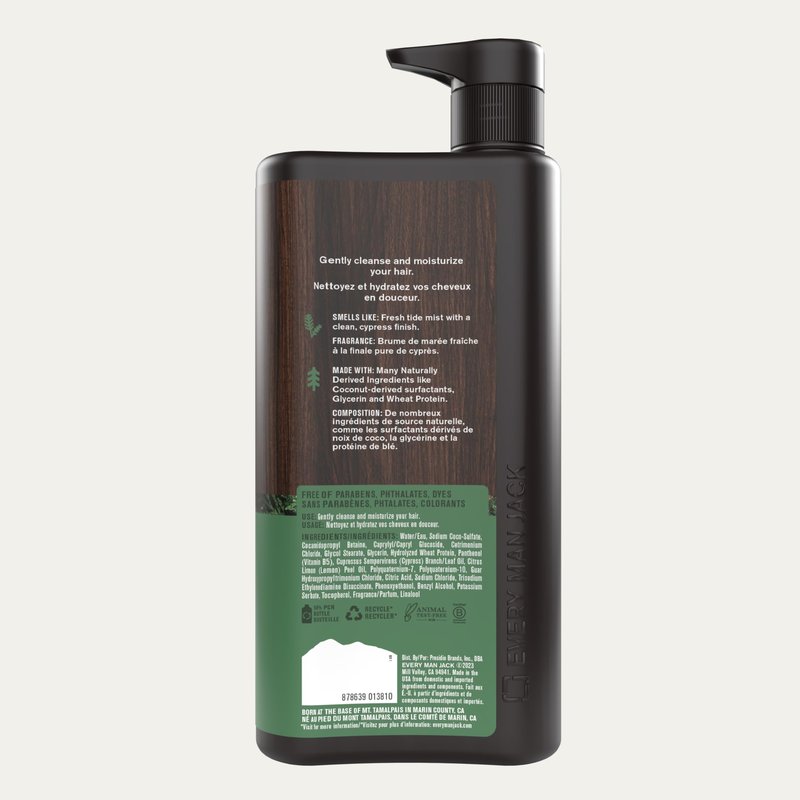 Every Man Jack 2-in-1 Daily Shampoo + Conditioner - Pacific Cypress | Nourishing For All Hair Types, Naturally Derived, Cruelty-Free Shampoo and Conditioner Set for Men | 24oz -1 Bottle