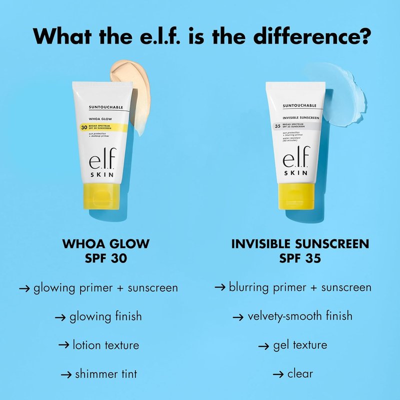 e.l.f. SKIN Suntouchable Invisible SPF 35 Sunscreen - Lightweight Gel for Daily Use | Vegan & Cruelty-Free
