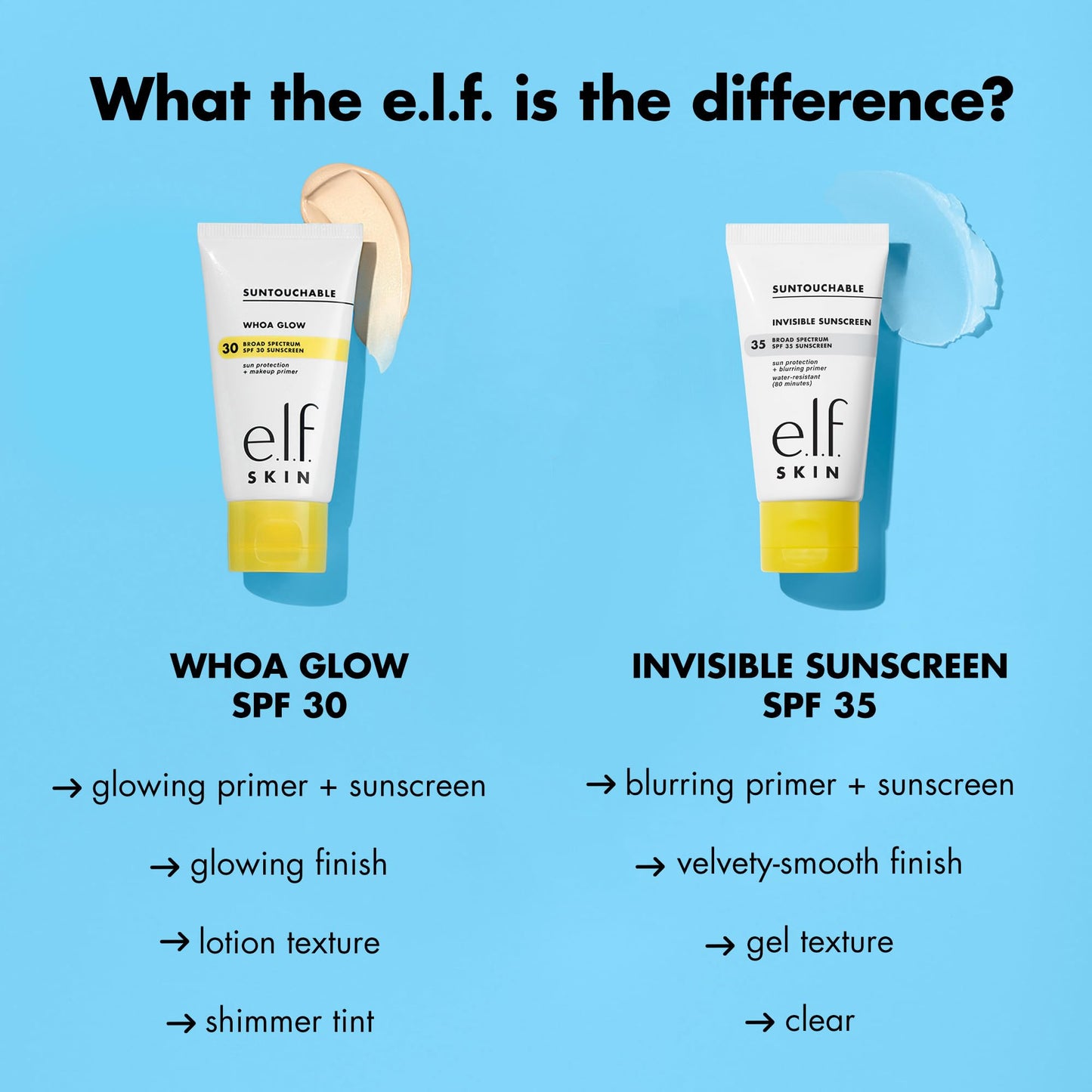 e.l.f. SKIN Suntouchable Invisible SPF 35 Sunscreen, Lightweight Gel for Under Makeup, Daily Face Sunscreen for Women, Vegan & Cruelty-Free