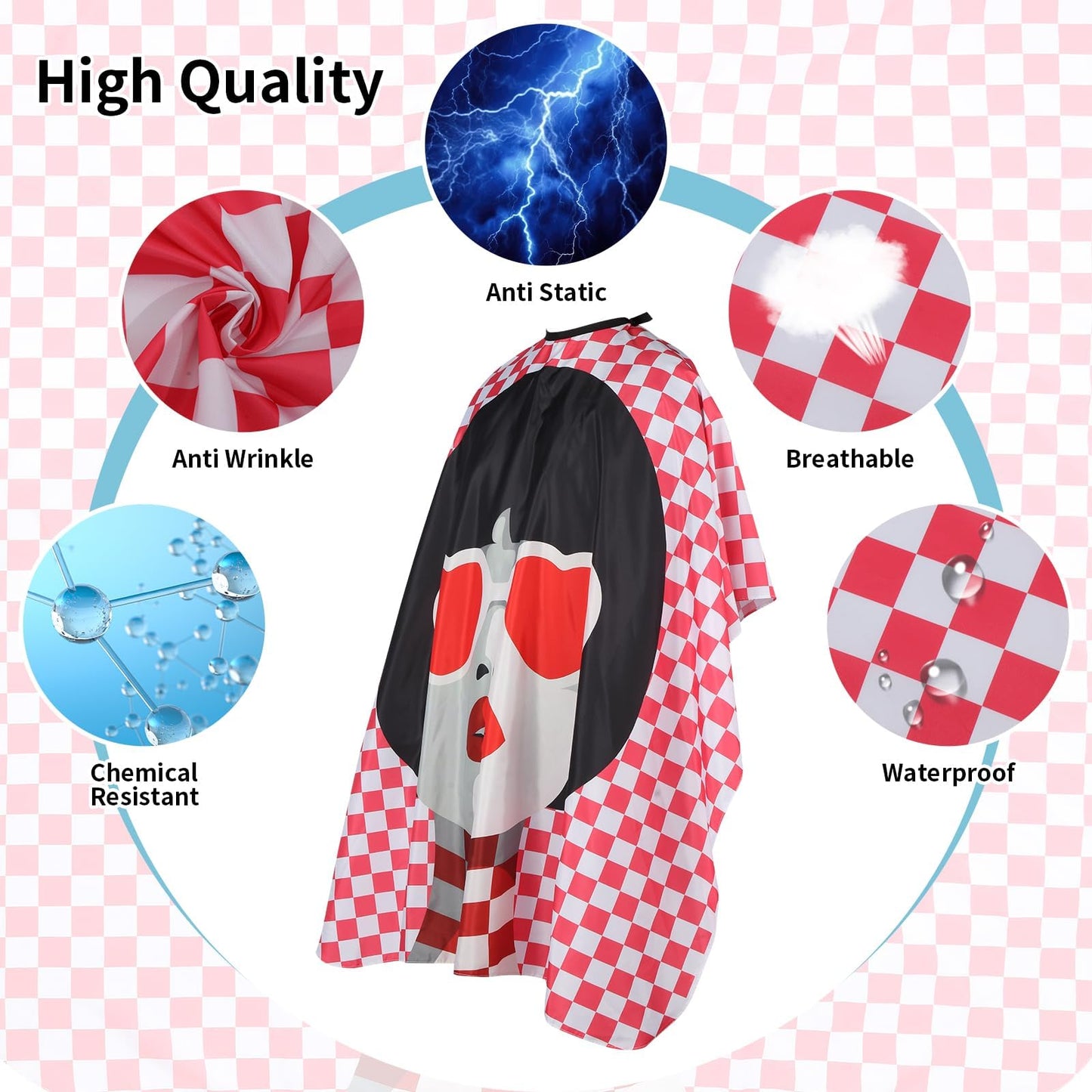 YELEGI Professional Hair Cutting Cape(2Pcs), Salon Barber Cape with Adjustable Snap Closure, Waterproof Hair Dye Color Cape Hair dressing stylist apron (Fashionable Woman & Girl)
