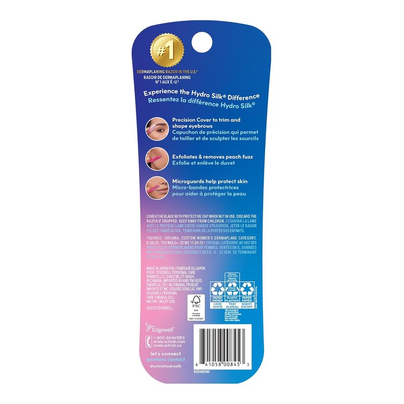 Schick Hydro Silk Touch-Up Dermaplane Razor - Precision Cover, 3ct | Facial Razor for Women, Peach Fuzz Remover
