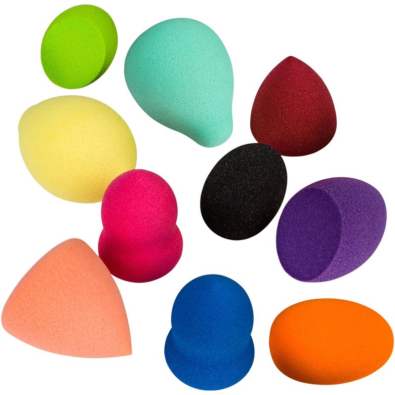 SHANY Pretty & Precise Mini Makeup Blender Puff Set - Premium Latex-Free Makeup Blender Beauty Sponges For Foundation and Blending - Set of 10