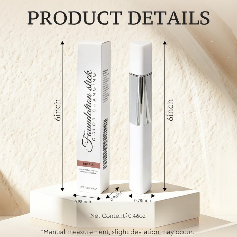 Foundation Stick, Color Changing Foundation 2 in 1 Concealer with Brush for Skin Moisturizing, Hydrating Long Lasting Matte Base Makeup, Light Coverage Concealer for Mature Dry Oily Skin, Dark