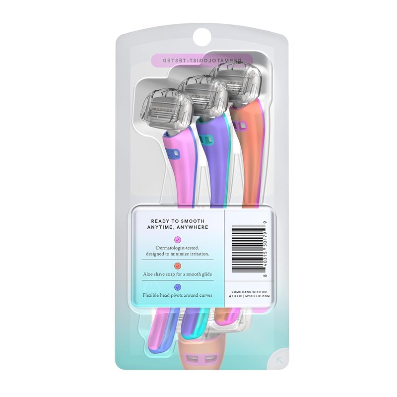 Billie Disposable Razors for Women - Malibu Set | Smooth Shaving Experience