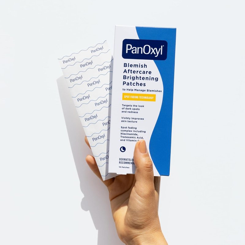 PanOxyl Blemish Brightening Patches - Fade Post-Acne Dark Spots, Reduce Redness | Large Clear, Vegan, 16ct