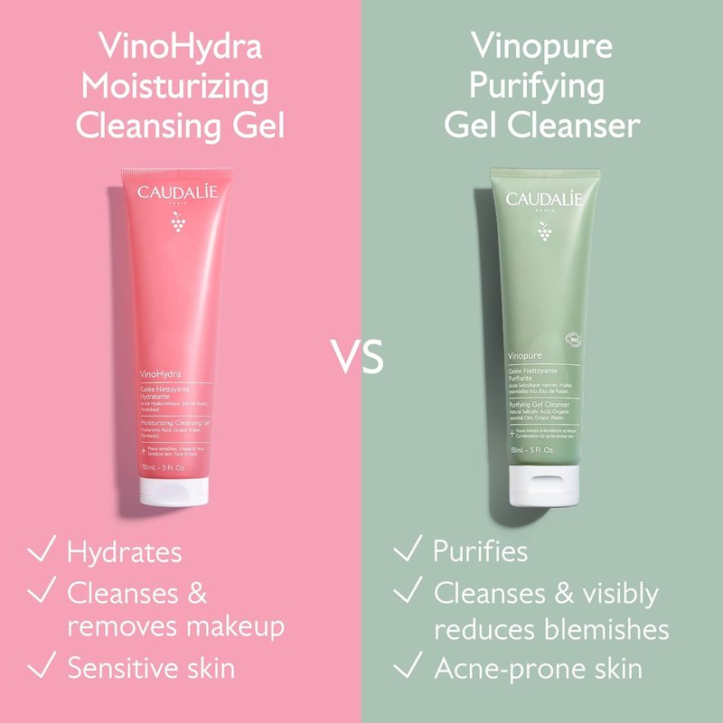 Caudalie VinoHydra Cleansing Gel - Gentle Face Cleanser with Hyaluronic Acid | 150 mL