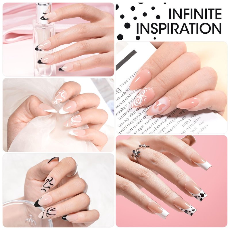 GELLEN Nail Painting Gel 2Pcs 8G Black & White No Wipe Pat Painting Nail Gel for Drawing Striper Liner Floral Painting Gel Polish Nail Art for Salon Home DIY Manicure, UV/LED Curing Required