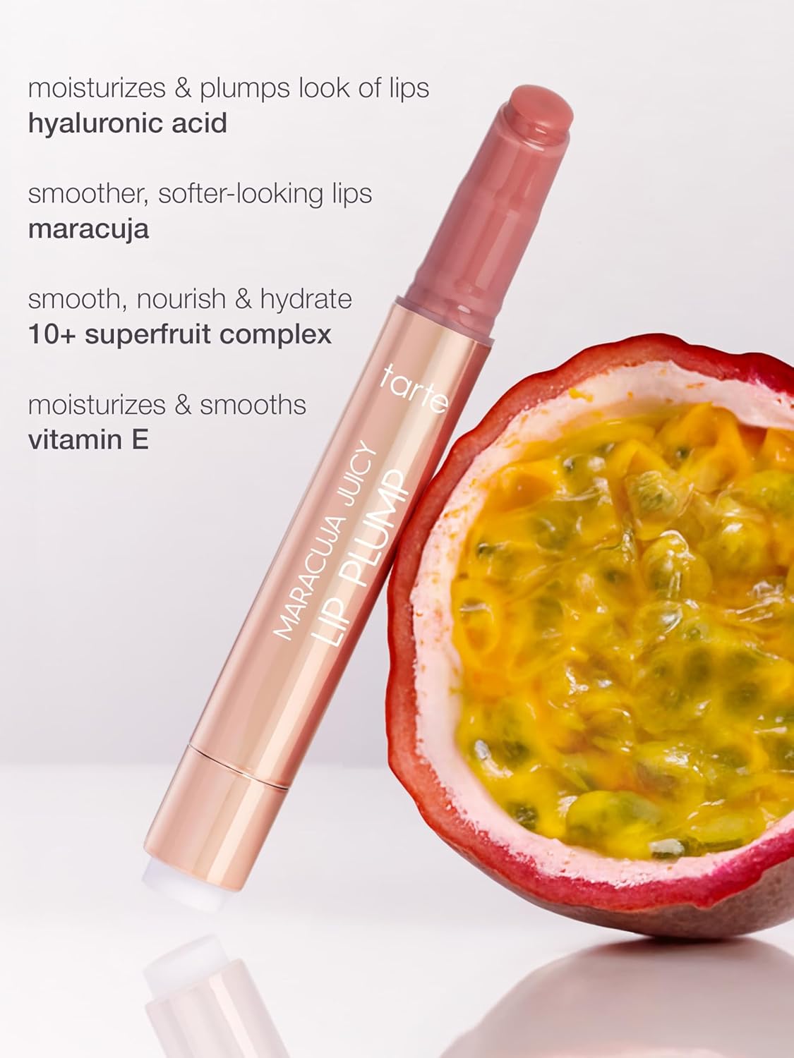 Tarte Maracuja Juicy Lip Plump - Hydrating Lip Plumper Gloss Balm with Hyaluronic Acid & Vitamin E | Vegan & Cruelty-Free