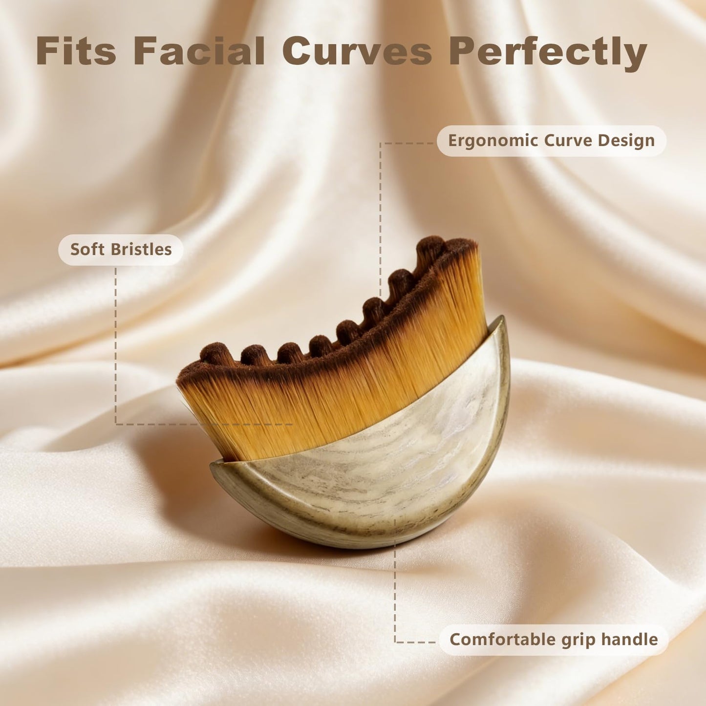 Lymphatic Contour Face Brush,Manual Lymphatic Drainage Massage Brush with Soft Hypoallergenic Bristles, Face Sculpting Brush for Jawline & Neck Lifting,Facial Tool & Face Depuffer