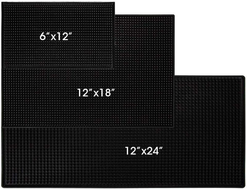 3Pcs Bar Mat - Nonslip Flexible Coffee & Barber Mats for Home & Restaurant | 12x6, 18x12, 24x12 Inches