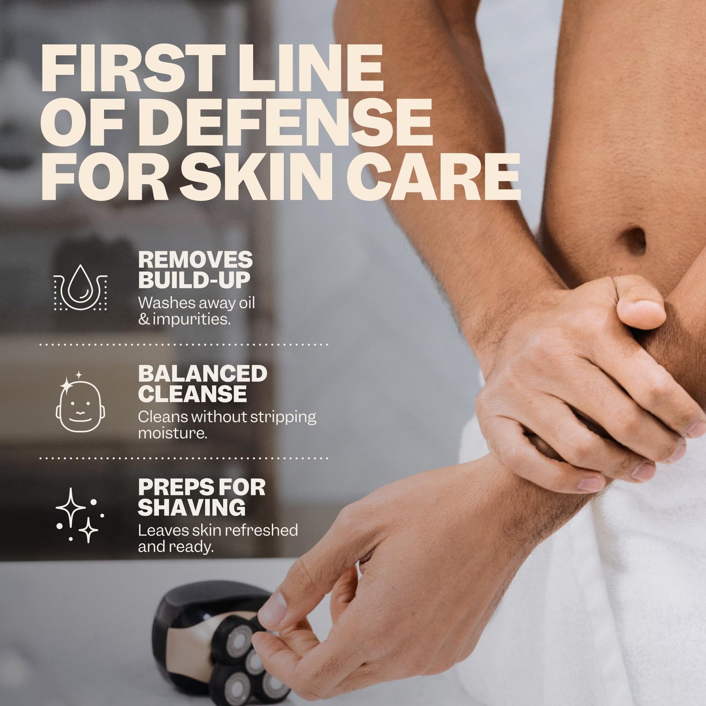 Freebird Daily Body & Face Cleanser for Men, Detoxifying Skin Cleanser with Vitamin E and Salicylic Acid, Gentle Exfoliating Wash, Paraben-Free, Vegan, 3 Fl Oz (90 mL)