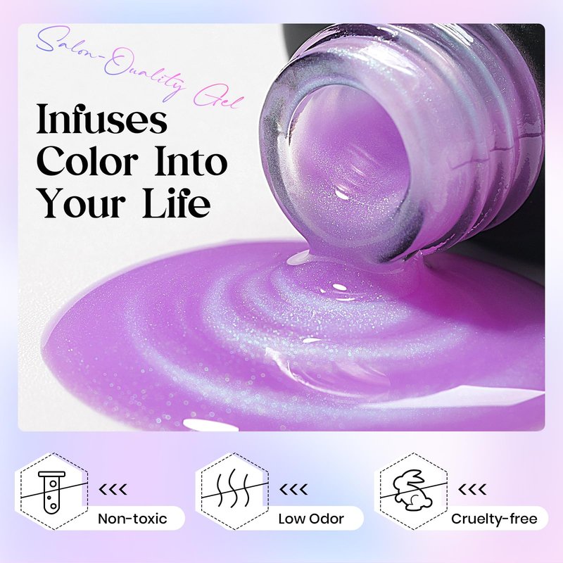 MIZHSE Pearl Gel Nail Polish, 6 Colors Iridescent Mermaid Gel Polish Set, Drawing Nail Gel Shell Thread Effect Shimmer White Pink Purple Soak Off Nail Art Manicure Home Gift for Wome