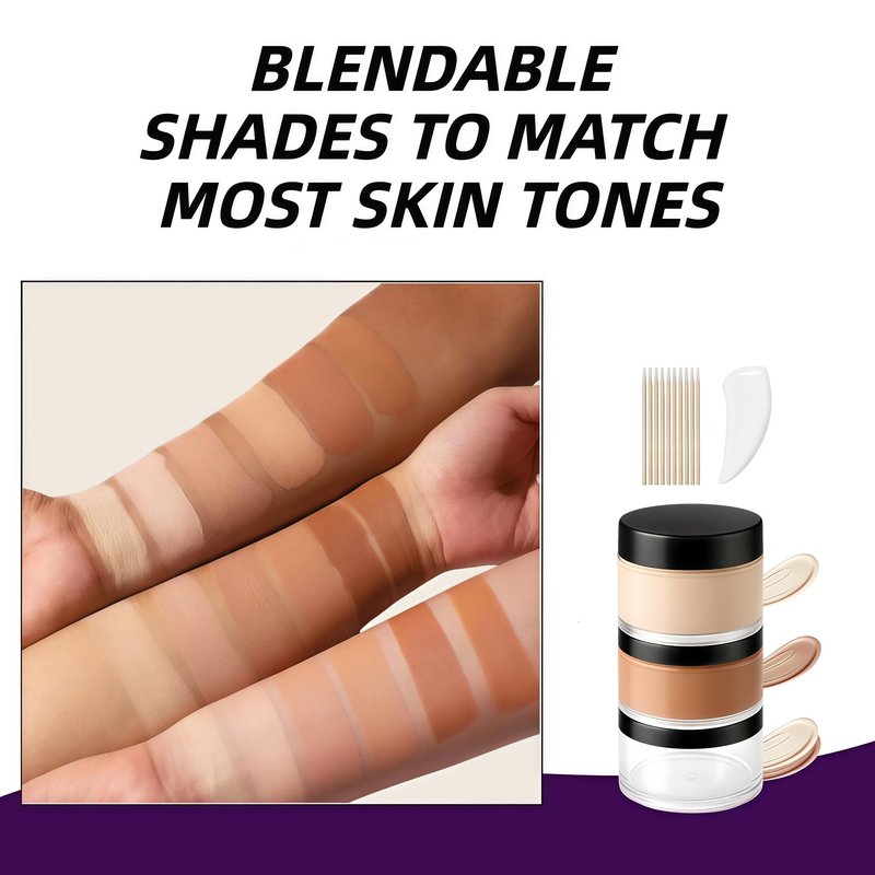 Full Coverage Tattoo Cover Up Cream – Waterproof, Sweatproof Body Concealer for Scars, Birthmarks and Dark Spots – Blendable Dual Shades (Ivory & Medium Deep)