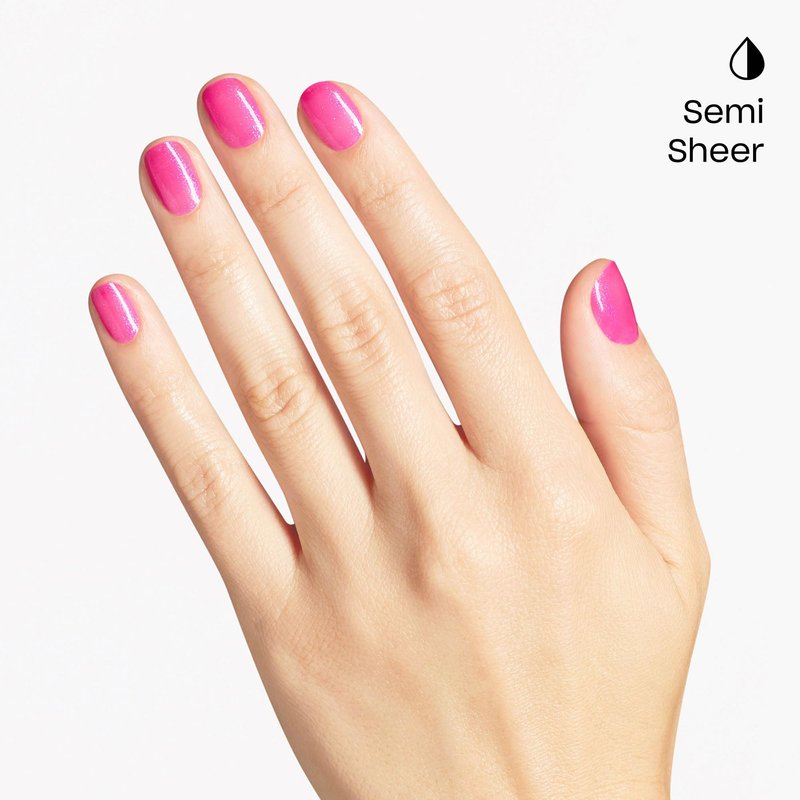 OPI Infinite Shine I’m Not Really an Influencer | Semi-Sheer Bright Neutral Pink Fuchsia with Glitter Long Wear Nail Polish | The New OPIcons Collection | Spring 2026