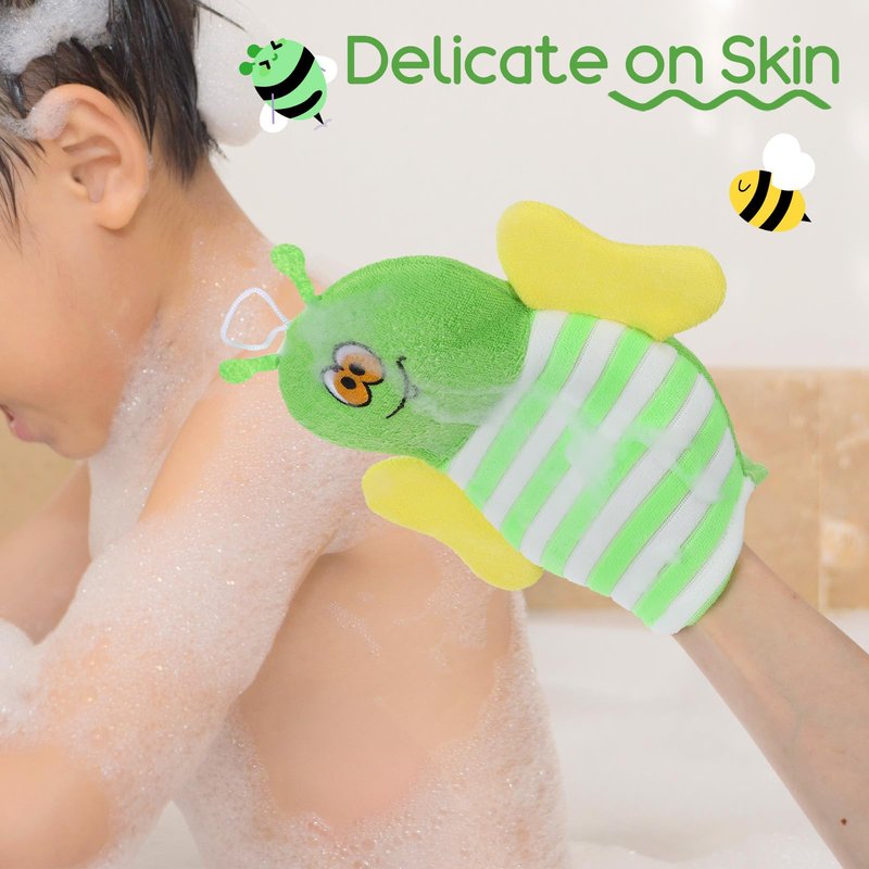Sibba 6 Pcs Baby Bath Mitt Washcloths Gloves, Gentle Cute Exfoliating Wash Mitt Animal Pattern, Baby Mittens Bath Towel Glove Soft Scrub Toddler Wash Cloths Body Scrubber Bathing Loofah Infant Gloves