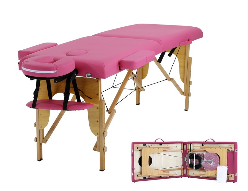 24 In Wide Massage Tables Portable Lash Bed 73 inch Tattoo Table, Height Adjustable Portable Spa Bed, 2 Folding Chiropractic Table w/Carry Case/Face Cradle/Hand Pallet for Travel Physical Therapist