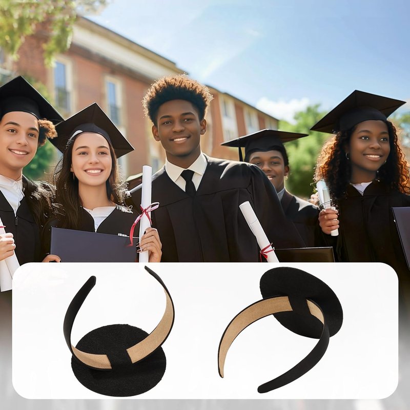Achenyu Graduation Cap Headband, Grad Cap Headband, Firm Anti-Fall Hairband for Graduation, Hat Accessories for Graduates (1 Pcs, Circle)