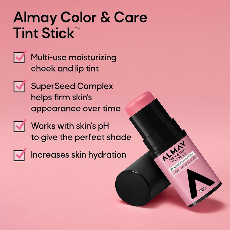 Almay Lip and Cheek Tint - Multi-Use Moisturizing Blush & Lip Color in Coral Flush, 0.25 oz