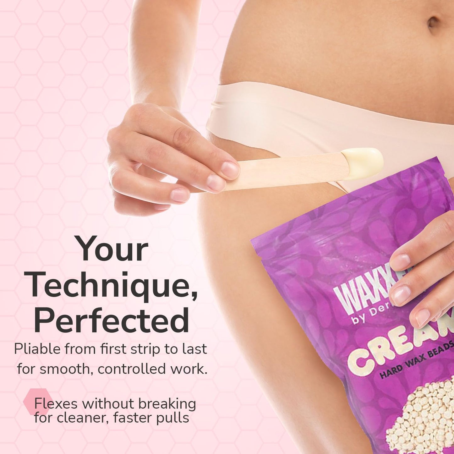 WAXXED Cream Hard Wax Beads 2.2LB - Professional Hair Removal Wax for Sensitive Skin - Smooth Application & Clean Removal