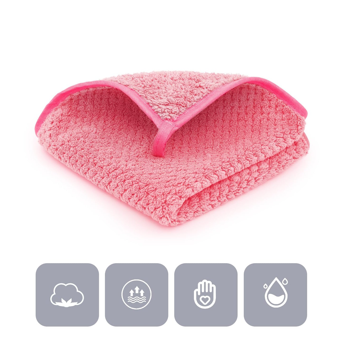 MaopaoBeauty 6 Pack Washcloth Towels Set, Waffle Hand Towels Set, Microfiber Super Soft Highly Absorbent, Sturdy Quick Drying Towels for Bathroom, Gym, Sports, Yoga, Hot Pink