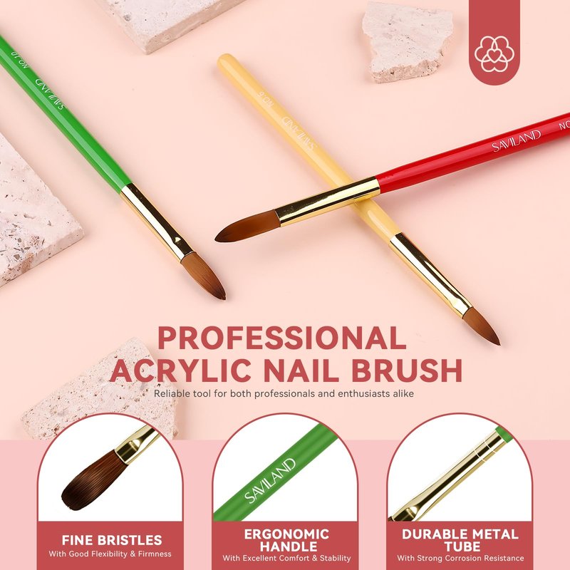 SAVILAND Acrylic Nail Kit : Christmas Nails Kit Acrylic Set EMA Monomer Brush for Long Lasting Nails DIY at Home Beginner Friendly Christmas Gift Set