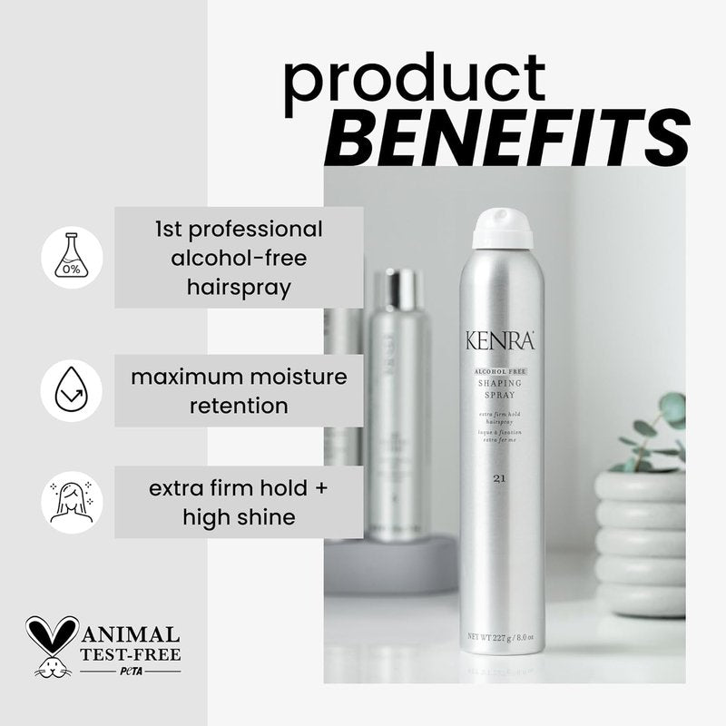 Kenra Shaping Spray 21 - Alcohol-Free Hairspray for Extra Firm Hold & High Shine | Ideal for All Hair Types