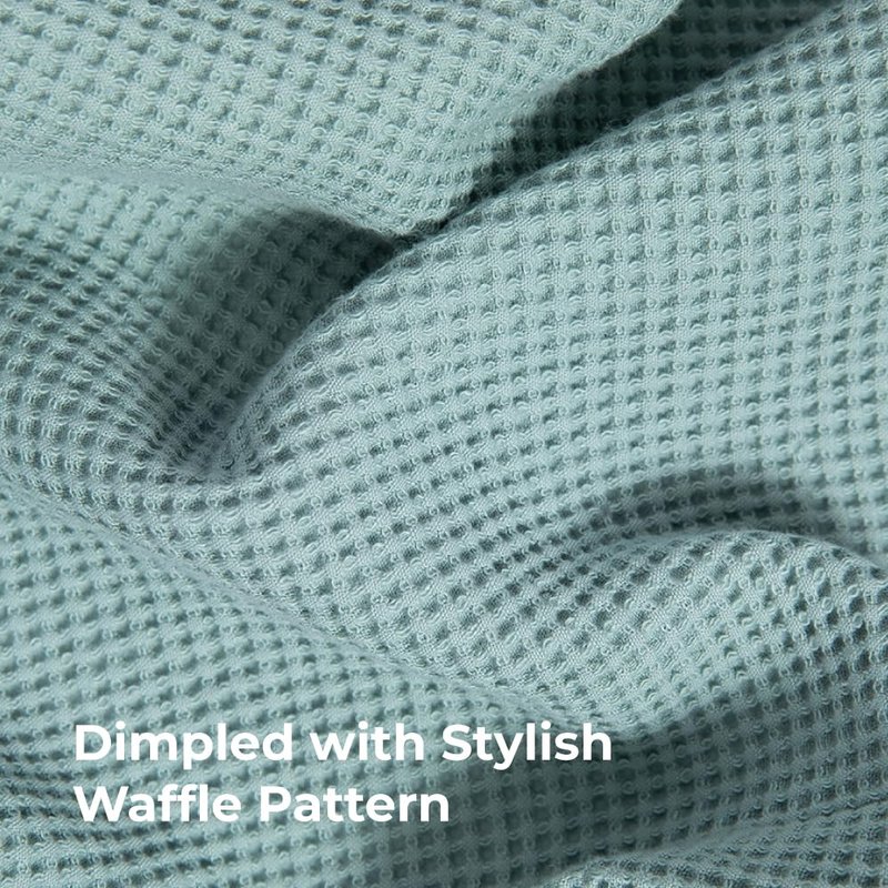 Cariloha Waffle Knit Bath Robe | Tahitian Breeze | Unisex, Large/X-Large | Viscose Material | Soft, Comfortable, & Wicks Moisture