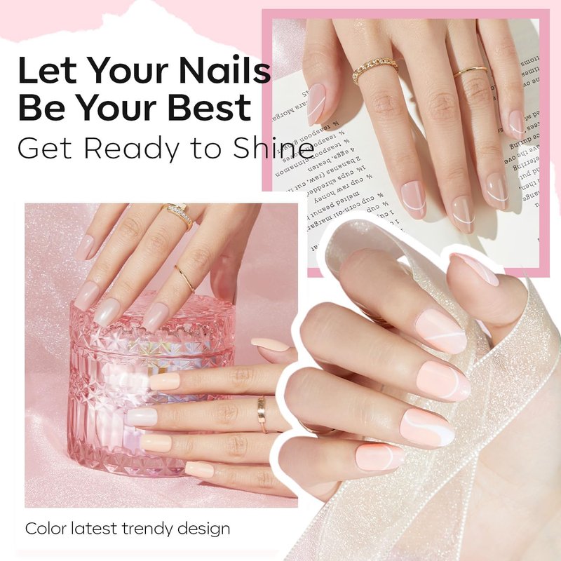 modelones Hema Free Gel Nail Polish 6 Colors Neutral Nude Set Nude Pink Quick Dry Winter Polish Manicure Diy Nail Art Home Salon Gift For Women Girl