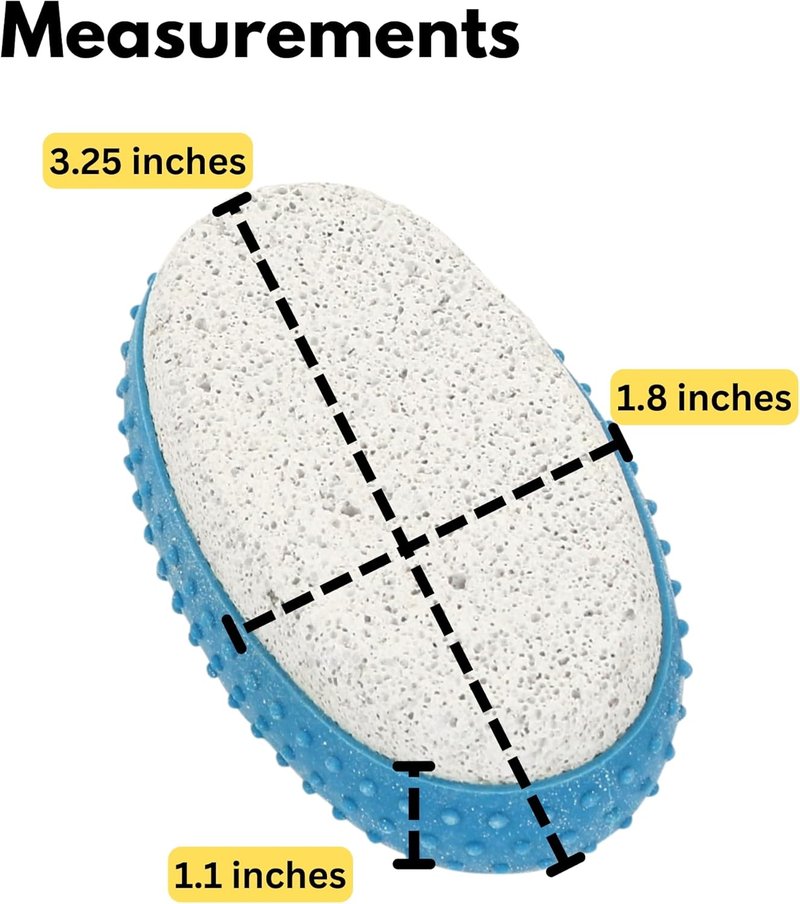 Pumice Exfoliating Stone Set - 6-Pack with Rubber Grip for Smooth Skin | Blue