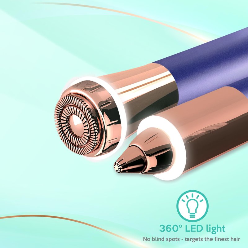 Nose Hair Trimmer for Women Men,Portable Eyebrow Trimmer with USB Rechargeable, Painless, Fast & Precise Flawless Remover & Epilator, 18K Gold-Plated, 360°Led Light Travel-Friendly Mini Trimmer